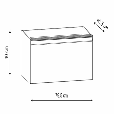 Тумба для раковины с 1 ящиком 80 см Onsen Fusion 78-BP-080-K1-M98, антрацит