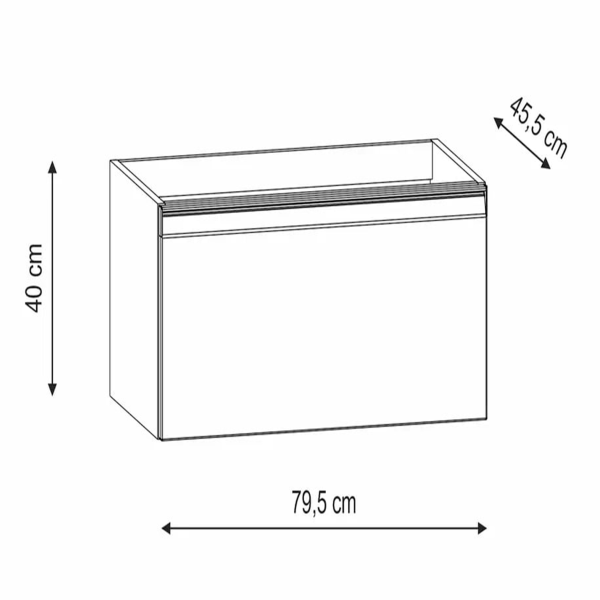 Тумба для раковины с 1 ящиком 80 см Onsen Fusion 78-BP-080-K1-Z01, золото