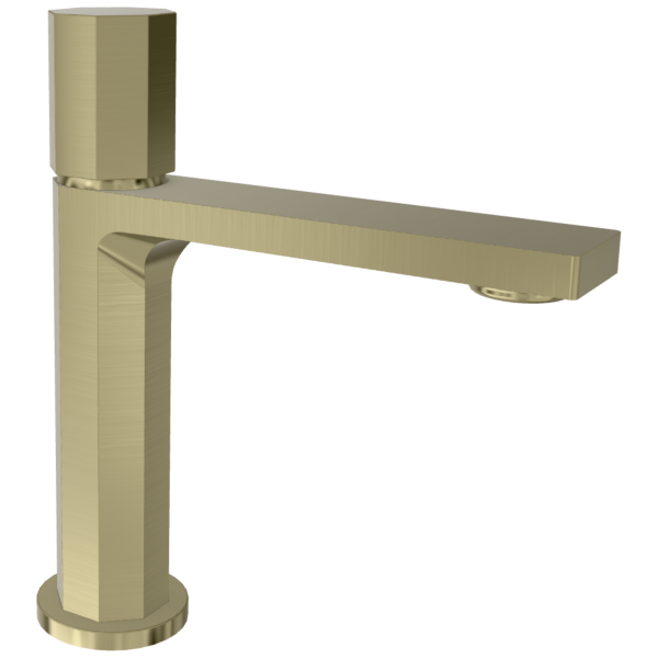 Смеситель для раковины Remer Ottagono ON12ACH, шампань брашированная PVD