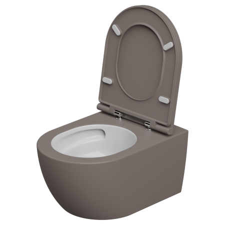 Чаша подвесного унитаза биколор со смывом Eco Clean (торнадо) GSG Ceramic Design Like LKWCSOECBI000/029, White/Tortora Matt