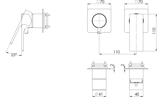 Смеситель для душа Remer Absolute AU93ZPWBCFP, черный брашированный хром