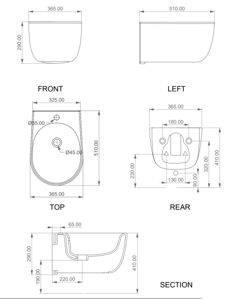 Биде подвесное GSG Ceramic Design Hit! HIBISO027, Denim Matt