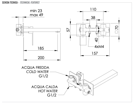 Смеситель для раковины Remer Q-Design QD15P