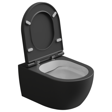 Чаша подвесного унитаза биколор со смывом Smart Clean и креплением GSG Ceramic Design Like RULKWCSOBI000/003FI, White/Black Matt