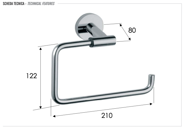 Полотенцедержатель Remer Guest GS44BO, белый матовый