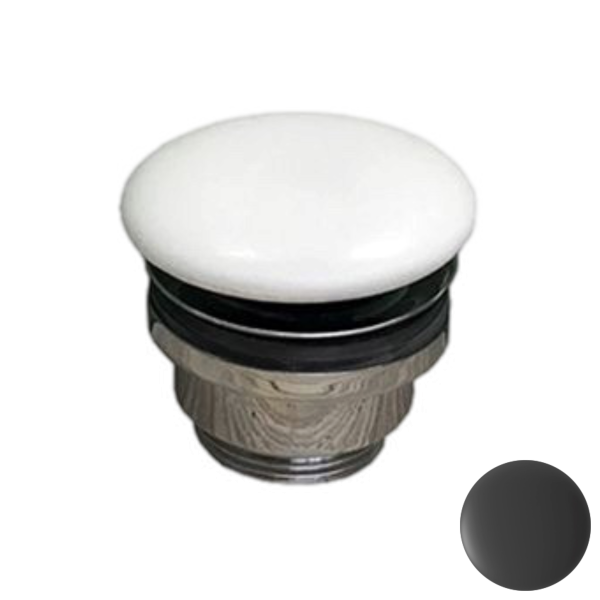 Донный клапан универсальный 1”1/4 с керамической крышкой GSG Ceramic Design PILTONUNIAR003, черный матовый