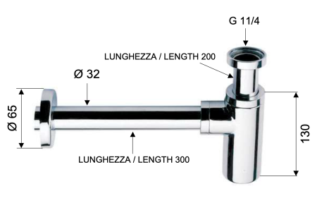 Сифон 1”1/4 Daniel A750114DP, золото брашированное