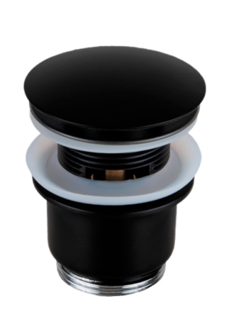 Донный клапан с переливом 1”1/4 Remer 905CC2114NO, черный матовый