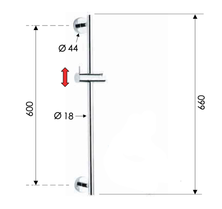 Душевая стойка 66 см Remer 317M