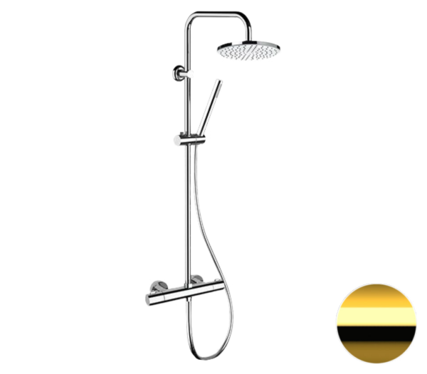 Душевая система термостатическая Remer Elegance EQ32X7MMM20DO, золото глянцевое