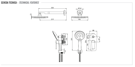Комплект: Душевая система Remer Vanity V09S02
