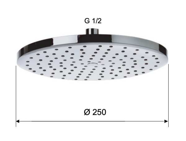 Верхний душ с шарнирным соединением 25 см Remer 356MD25X