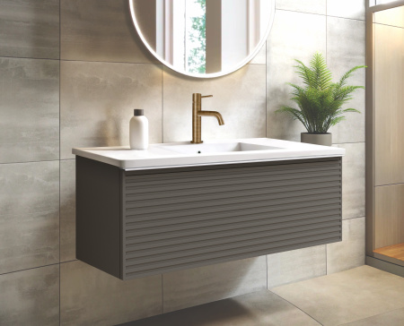  Тумба для раковины с 2 ящиками 120см Onsen Pixel 68-BP-122-S2-M23,  серый 