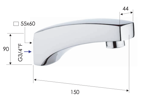 Излив настенный 15 см Remer 91