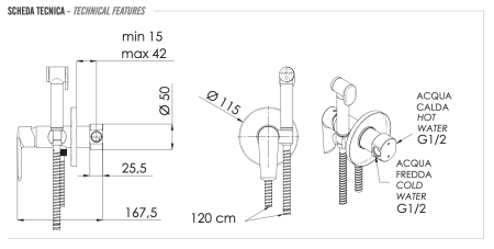 Гигиенический душ со смесителем Remer Vanity V65W