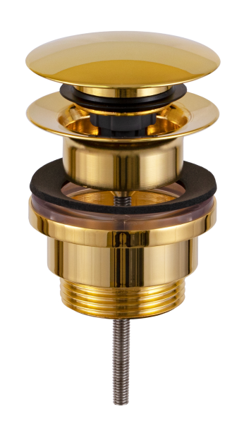 Донный клапан универсальный 1”1/4 Remer 905CCR114DO, золото глянцевое