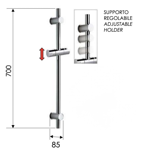 Душевая стойка 70 см Remer 317GRL, медь глянцевая