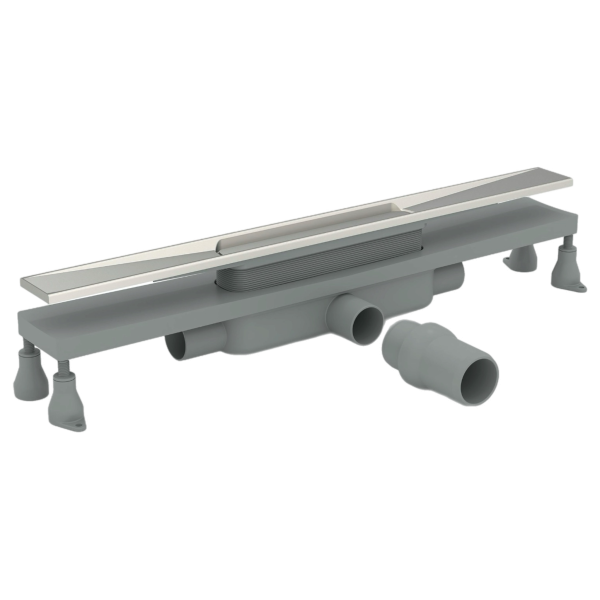 Дренажный канал 100 см, гидрозатвор, ABS, горизонтальный выход OMP Tea Emyflow 5963.404.8.3, золото брашированное