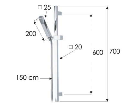 Душевая стойка с ручным душем и шлангом Remer 317S317SS