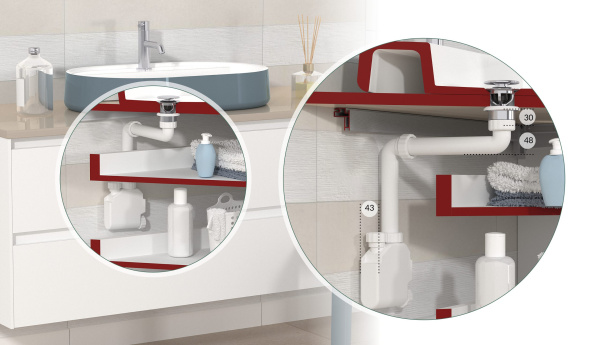 Cифон мебельный 1"1/4 OMP Tea 1650.500.5