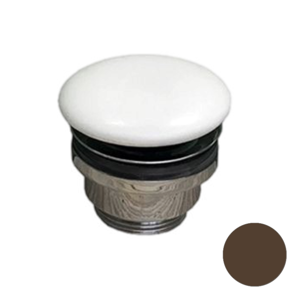 Донный клапан универсальный 1”1/4 с керамической крышкой GSG Ceramic Design PILTONUNIAR018, кофейный