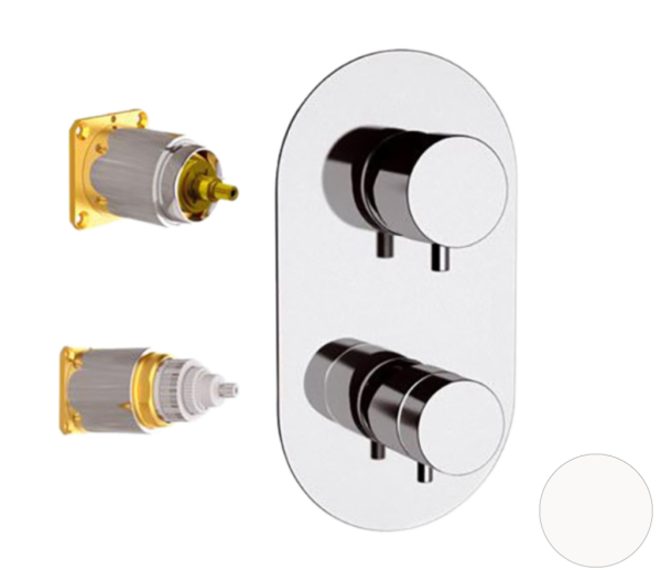 Смеситель термостатический для душа Remer Elegance NT93KBBO, белый матовый