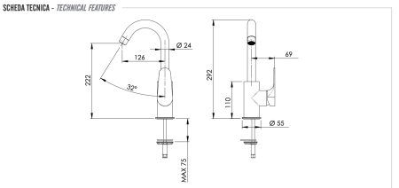 Смеситель для раковины Remer Class Line L72C