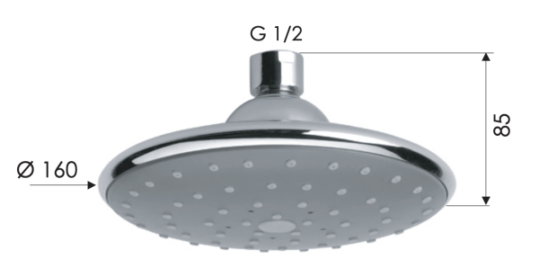 Верхний душ с шарнирным соединением 16 см Remer 354PLX