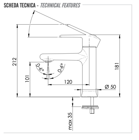 Смеситель для раковины Remer Vanity V12BG, золото брашированное