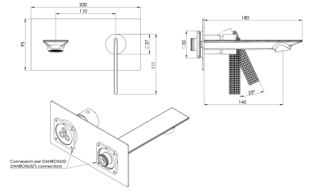 Смеситель для раковины Daniel Club ANC632KBCF, черный хром