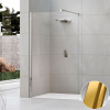 Душевое ограждение Walk-In 90 см (87-90х200) Novellini Kuadra H KUADH90-1P, профиль Brushed Gold, стекло прозрачное CrystalClear
