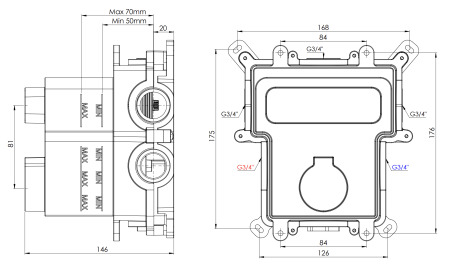 Скрытая часть на 3 выхода Remer Thermobox RRBOX99D3