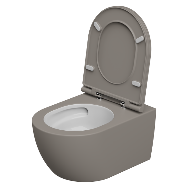 Чаша подвесного унитаза биколор со смывом Eco Clean (торнадо) GSG Ceramic Design Like LKWCSOECBI000/030, White/Cashmere Matt