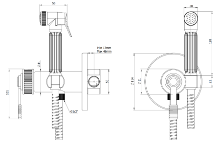Гигиенический душ со смесителем Remer Atelier AL65Z