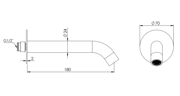 Излив  Mariani Next B22130NXCL, золото брашированное