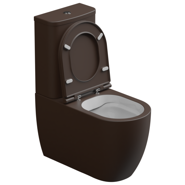 Чаша напольного унитаза биколор GSG Ceramic Design Like LKMBLBI000/035P, White/Cacao Matt