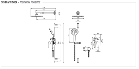 Комплект: Душевая система Remer Vanity V09S01