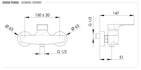 Смеситель для душа Remer Class Line L31