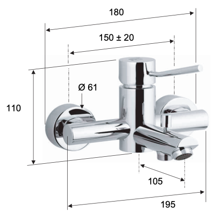 Смеситель для ванны Remer Minimal N05