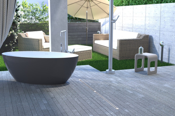 Дренажный канал 80 см, подрезаемый, гидрозатвор, ABS, горизонтальный выход OMP Tea Sumisura 983.201.8