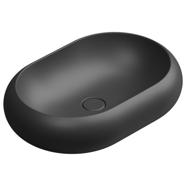 Раковина накладная 60x42 см GSG Ceramic Design Petra PELAV60003, черный матовый