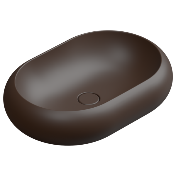 Раковина накладная 60x42 см GSG Ceramic Design Petra PELAV60035, Cacao Matt