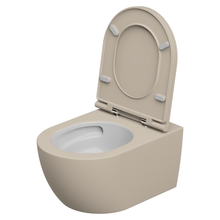 Чаша подвесного унитаза биколор со смывом Eco Clean (торнадо) и креплением GSG Ceramic Design Like RULKWCSOECBI000/034FI, White/Sabbia Matt