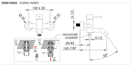 Смеситель для ванны Remer X Style X05BO, белый матовый