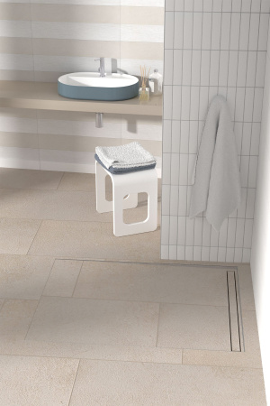 Дренажный канал 90 см, решетка под плитку, гидрозатвор, ABS, горизонтальный выход OMP Tea Renova Unseen 5953.305.8