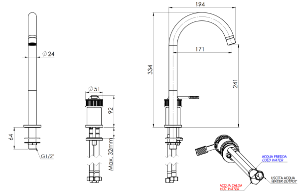 Смеситель для раковины Remer Atelier AL57LBO, белый матовый
