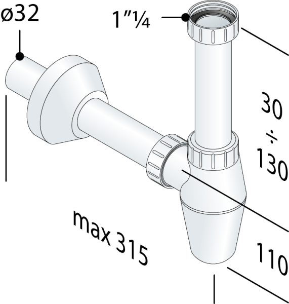 Cифон 1"1/4 OMP Tea 217.444.5