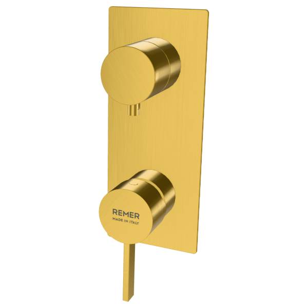 Смеситель для душа Remer Metrica MC93WBBG, золото брашированное