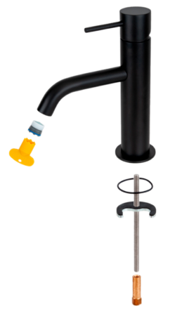 Смеситель для раковины Remer X Style X12NO, черный матовый