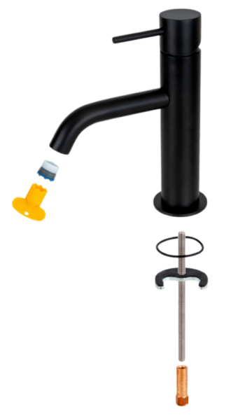 Смеситель для раковины Remer X Style X12NO, черный матовый